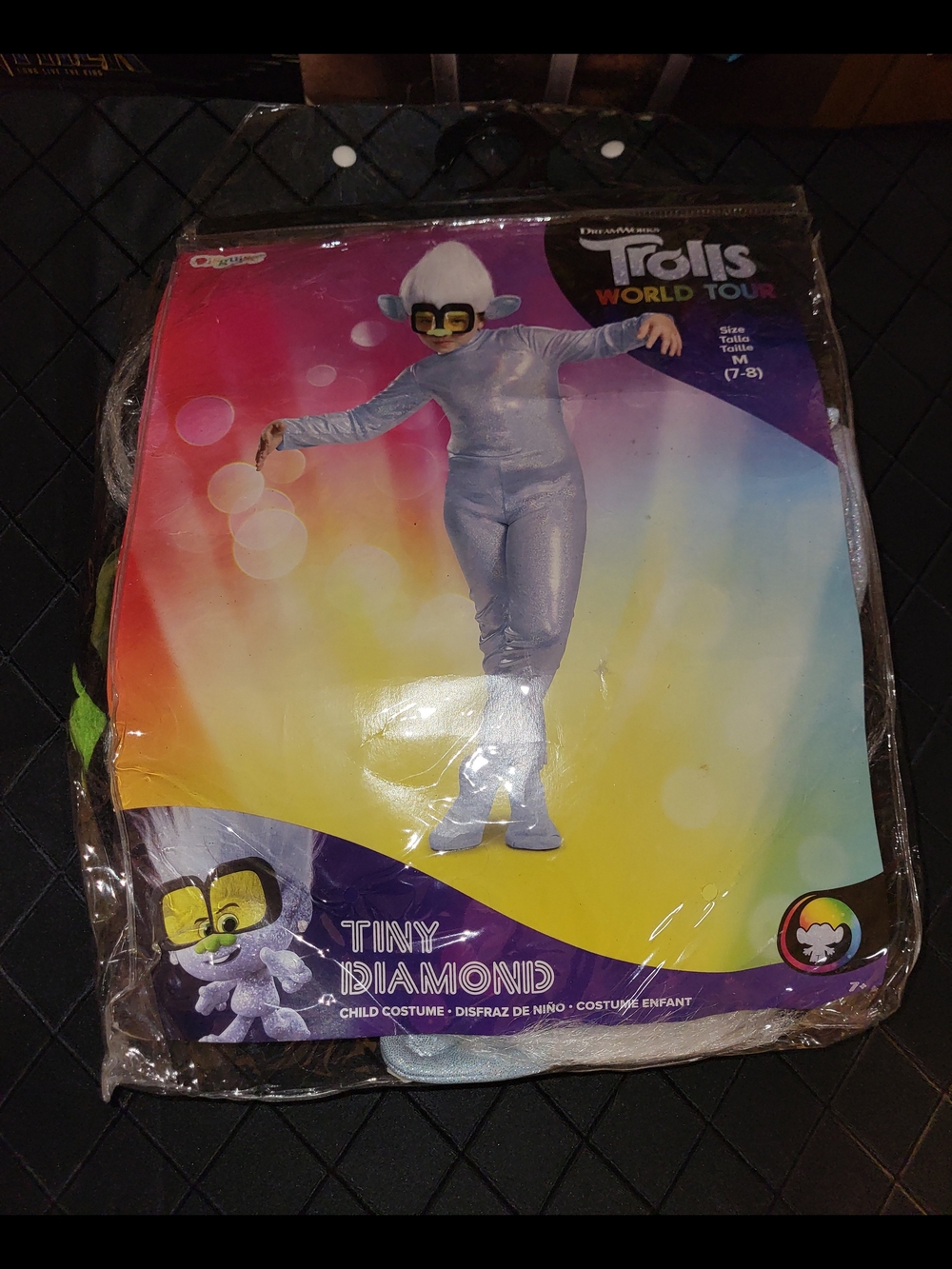 Tiny Diamond Costume, Trolls World Tour Tiny Diamond Troll Costume for Kids 7/8